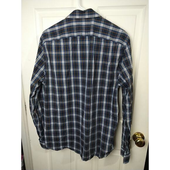 Timberland Men's L Collared Button Shirt Blue Plaid Long Sleeve preppy academia - Picture 7 of 7